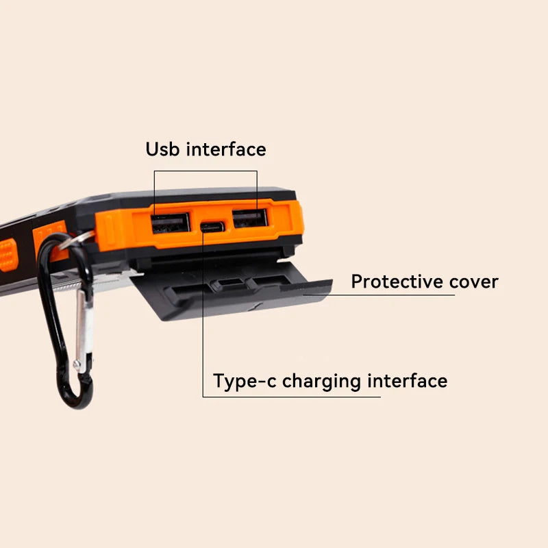 Solar 200000mAh Power Bank Portable Large Capacity Charger