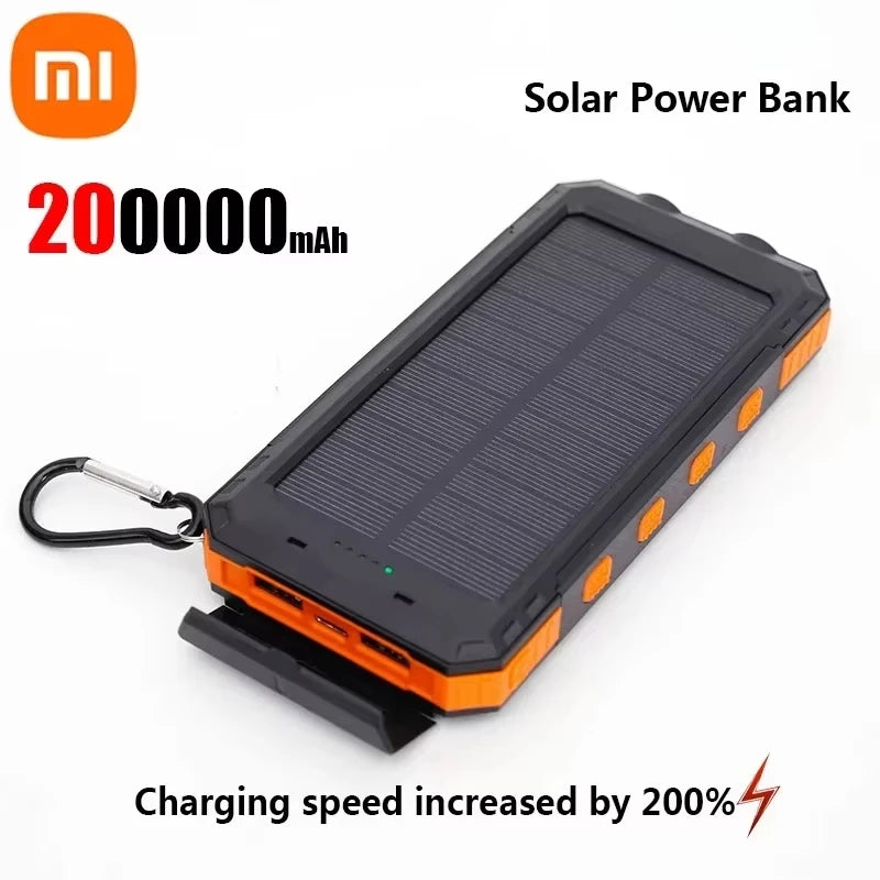 Solar 200000mAh Power Bank Portable Large Capacity Charger