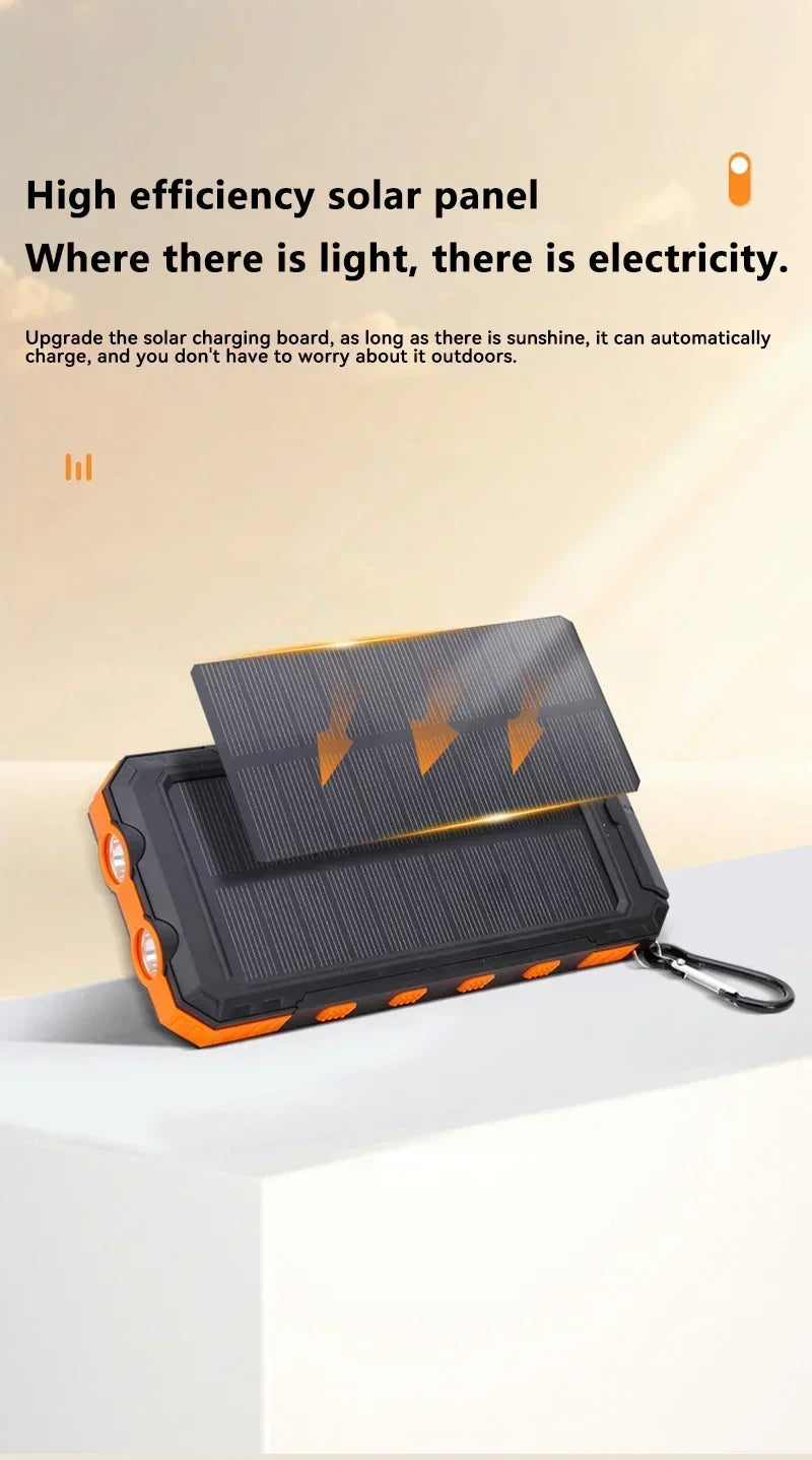 Solar 200000mAh Power Bank Portable Large Capacity Charger