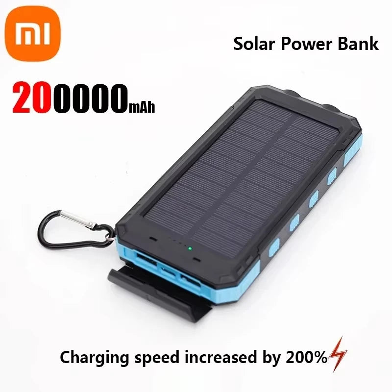 Solar 200000mAh Power Bank Portable Large Capacity Charger