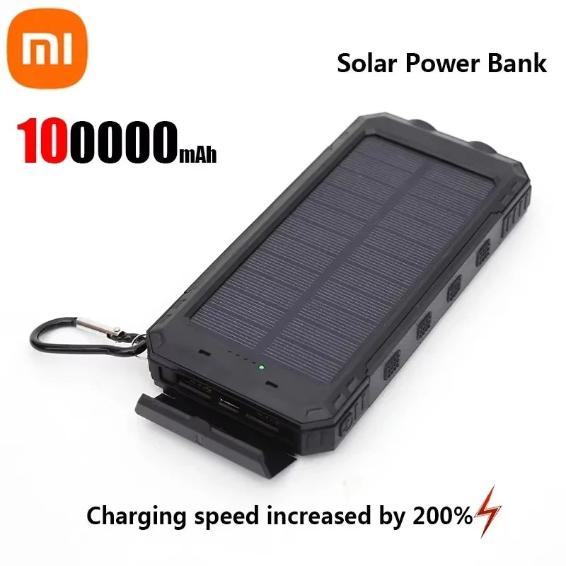 Solar 200000mAh Power Bank Portable Large Capacity Charger