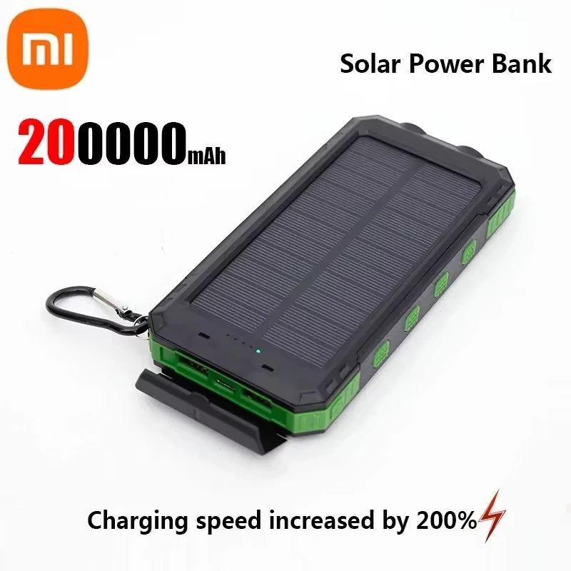 Solar 200000mAh Power Bank Portable Large Capacity Charger