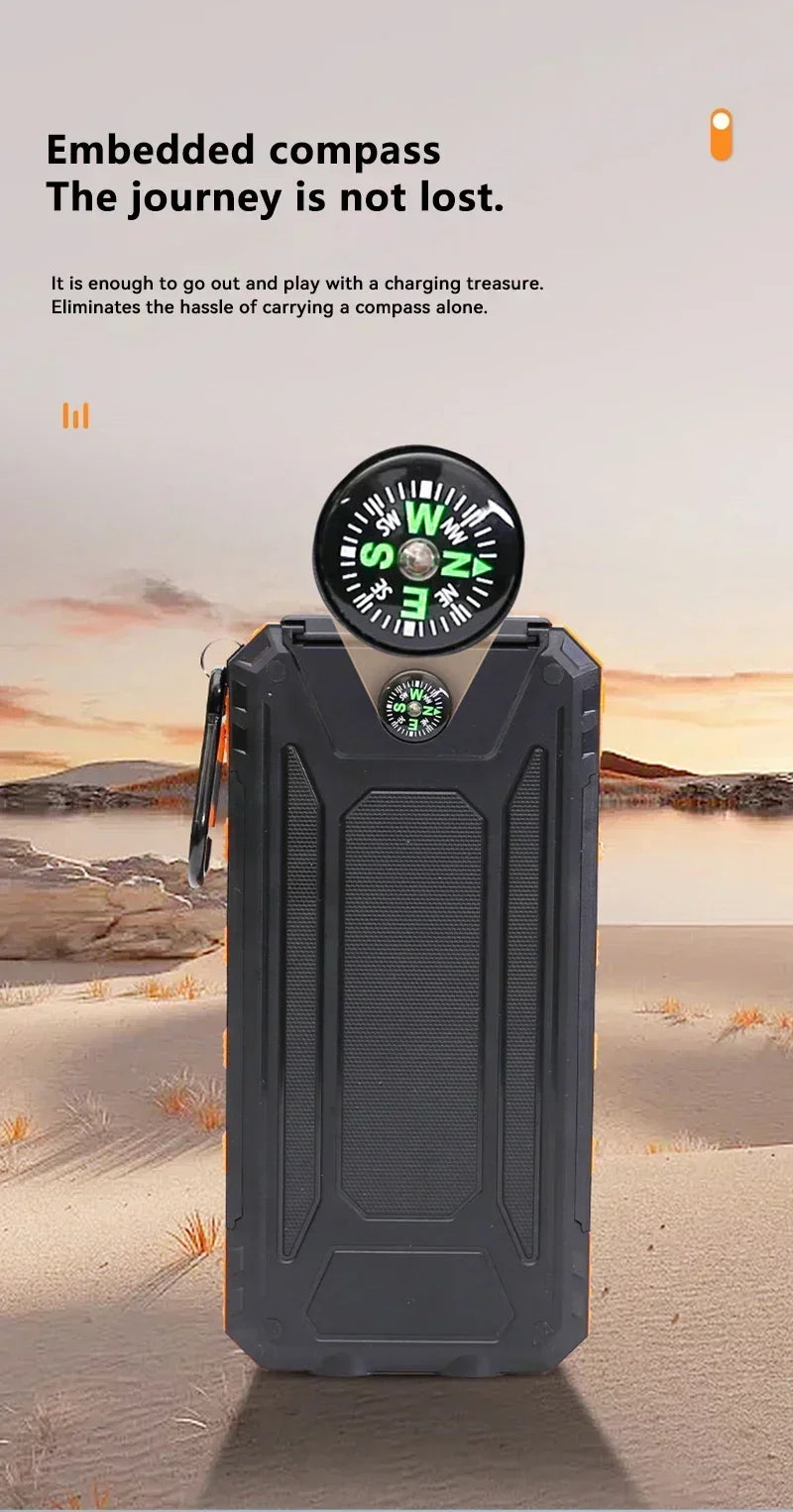 Solar 200000mAh Power Bank Portable Large Capacity Charger