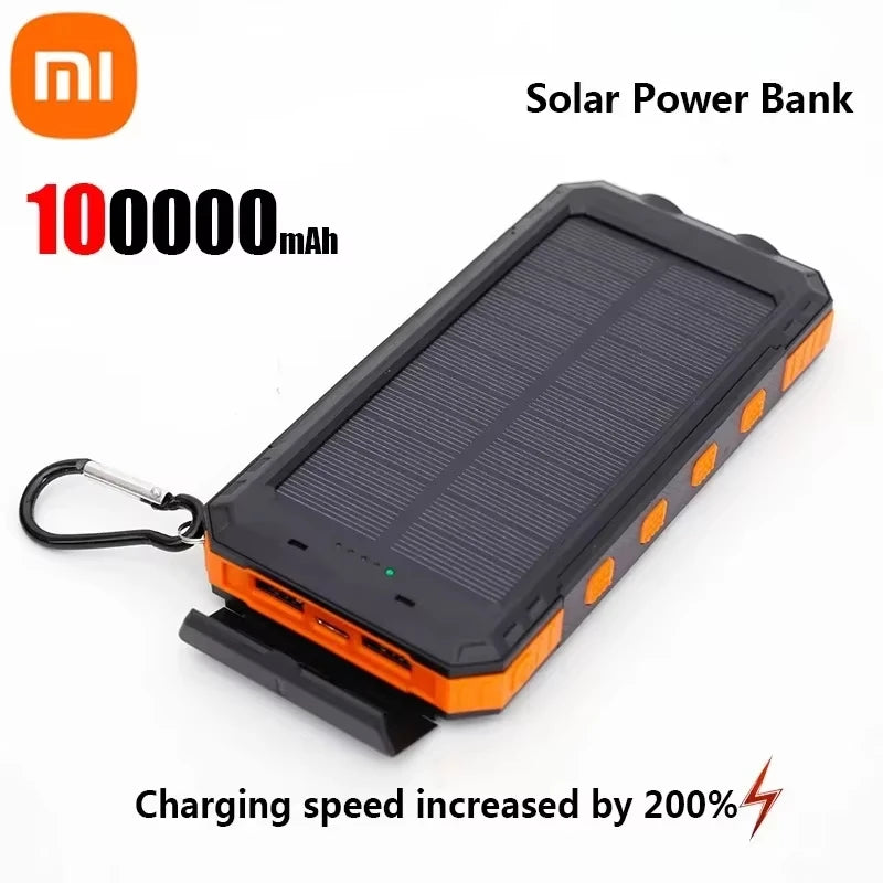 Solar 200000mAh Power Bank Portable Large Capacity Charger