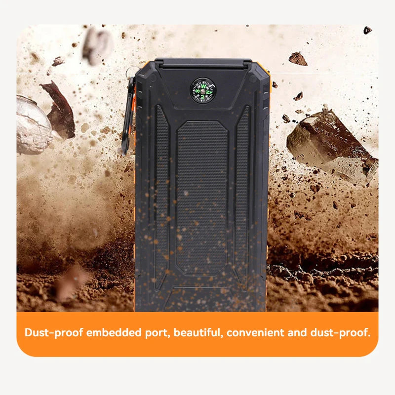 Solar 200000mAh Power Bank Portable Large Capacity Charger