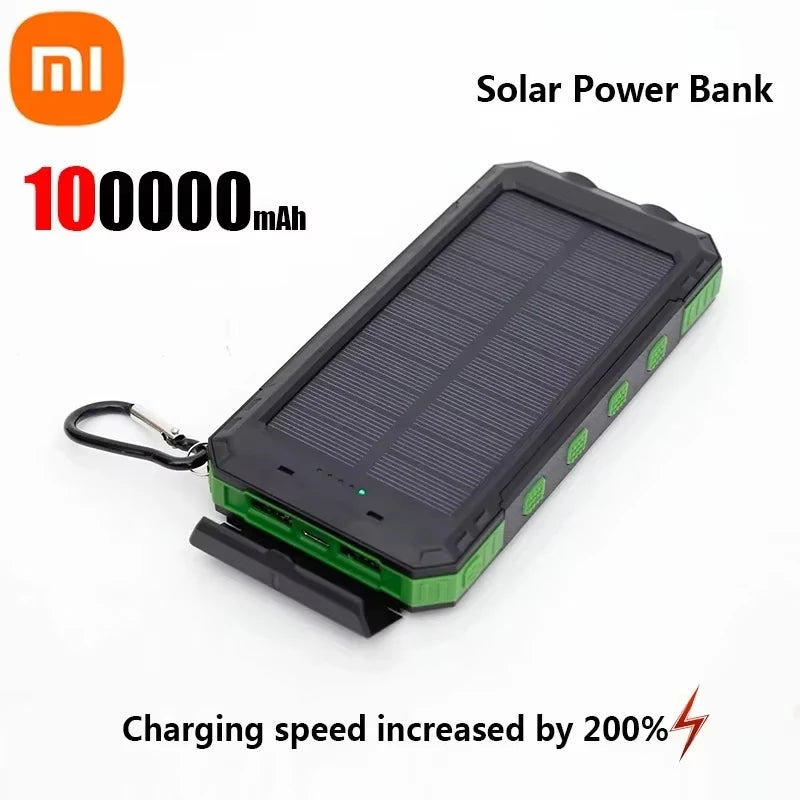 Solar 200000mAh Power Bank Portable Large Capacity Charger
