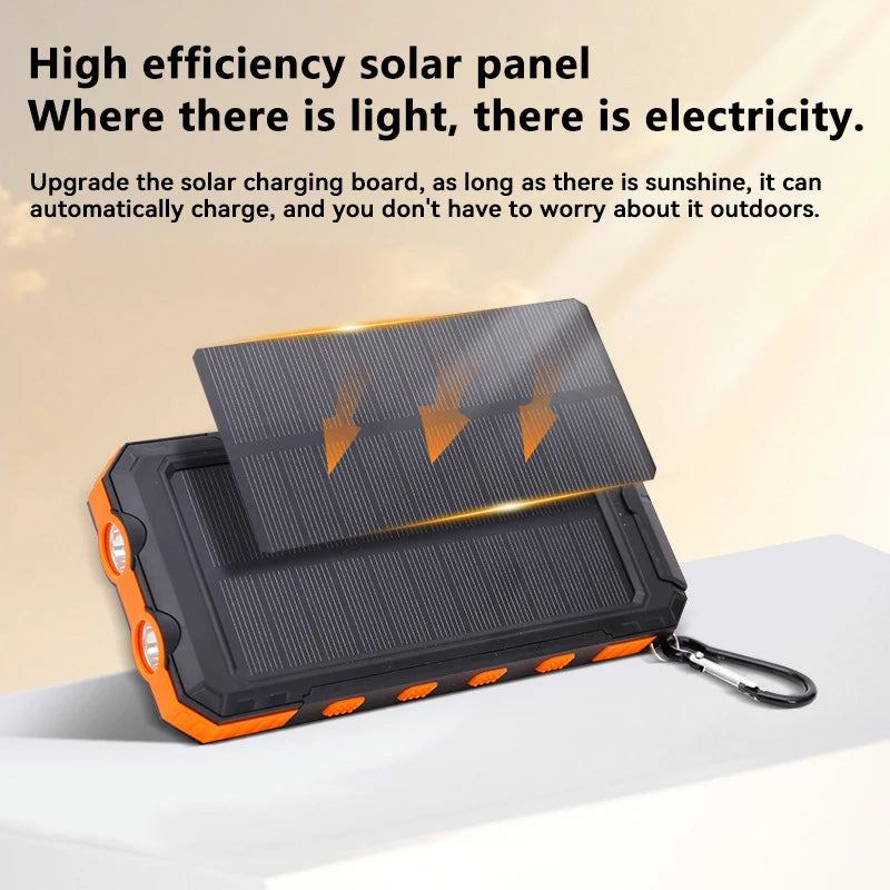 Solar 200000mAh Power Bank Portable Large Capacity Charger