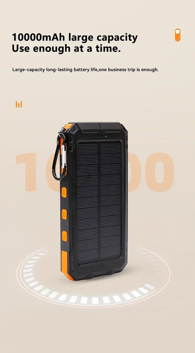 Solar 200000mAh Power Bank Portable Large Capacity Charger
