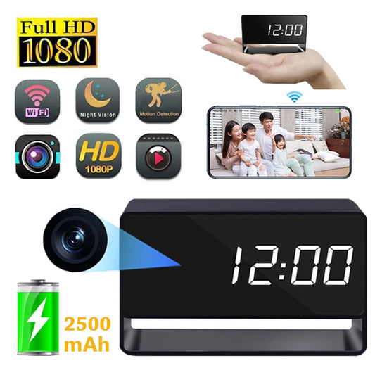 Alarm Clock Mini Camera 1080P Full HD Wifi Cam
