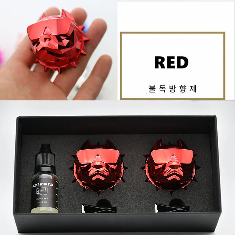 2PCS Bulldog Car Air Freshener With Essential Oil